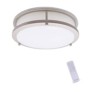 Lecoht 11.8 In. LED Motion Sensor Ceiling Light with Plastic White Shade and Dimmable, with Remote Control