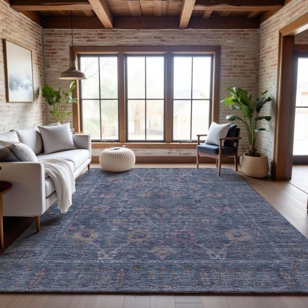 Mayfield Premium Machine Washable Abstract AMF1106 Blue 8 ft. x 10 ft. Area Rug price history on PriceWatchPro