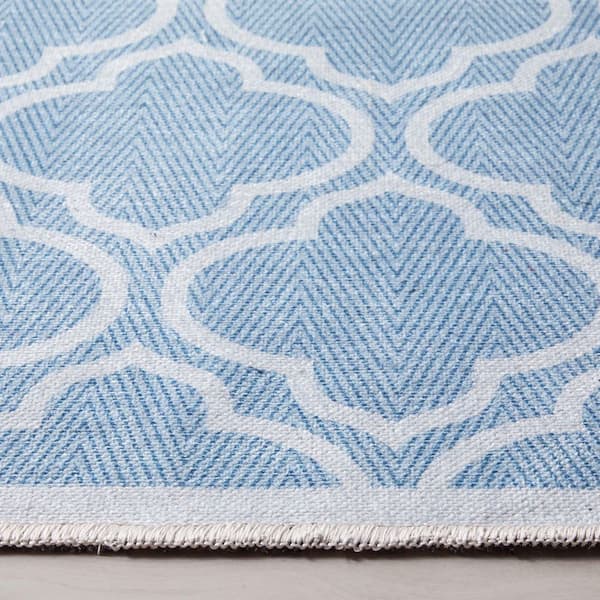 Apollo Lattice Moroccan Trellis Light Blue Ivory 2 ft. 3 in. x 3 ft. 11 in. Machine Washable Area Rug