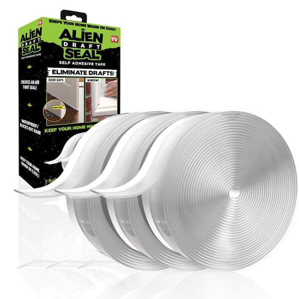As Seen on TV Alien Seal 1.4 in. x 49 ft. Transparent Anti-Draft Adhesive Instant Insulation Seal Tape (3-Pack)