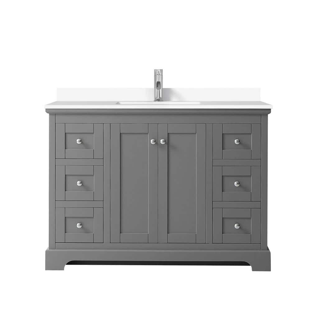 Avery 48'' Dark Gray Single Bathroom Vanity with Marble Top