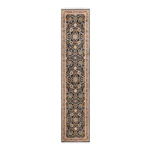 One-of-a-Kind Traditional Black 2 ft. x 10 ft. Hand Knotted Oriental Area Rug