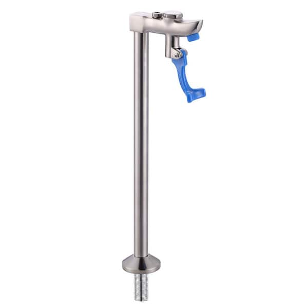 ALEASHA 14 in. Commercial Deck Mounted High-Arc Glass and Pot Filler Faucet with Push Back Handle in Brushed Nickel