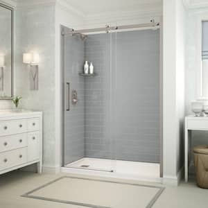 CASTICO 60 in. L x 32 in. Wx84 in. H Alcove Solid Composite Stone Shower  Kit w/ Carrara Walls and L/R Graphite Slate Shower Pan K1B2S3260GRCACA -  The Home Depot