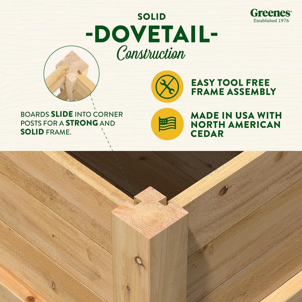 Natural Cedar Square Elevated Outdoor Planter Box