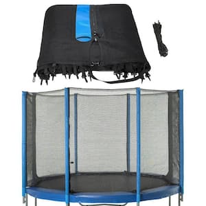 Machrus Trampoline Net Safety Net 12 ft. Round Trampoline 8 Straight Poles Breathable UVWeatherResistant