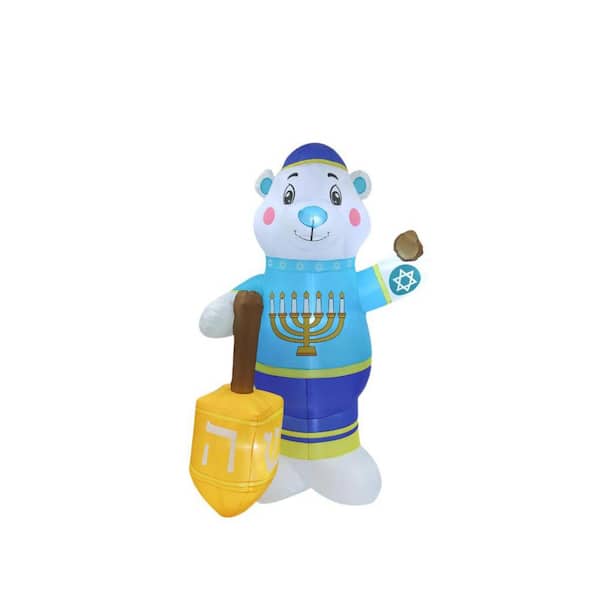 Hanukkah Bear Inflatable for Outdoor Holiday Decor.