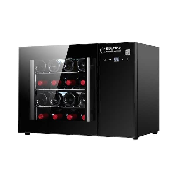 Equator Equator 25 in. 16-bottle FROST FREE Wall Mount/Freestanding Wine Cooler in Black with Anti UV Glass and Touch Controls