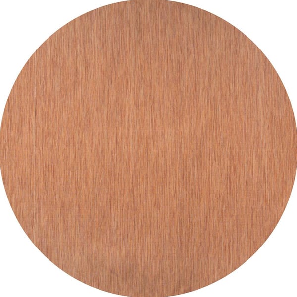 Ethan Modern Flatweave Orange 6 ft. 7 in. Solid Round Indoor/Outdoor Area Rug