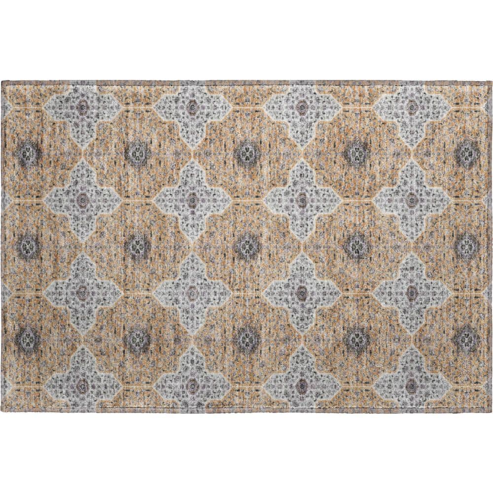 Mayfield Premium Machine Washable Abstract AMF2410 Copper 2 ft. x 3 ft. Accent Rug price history on PriceWatchPro