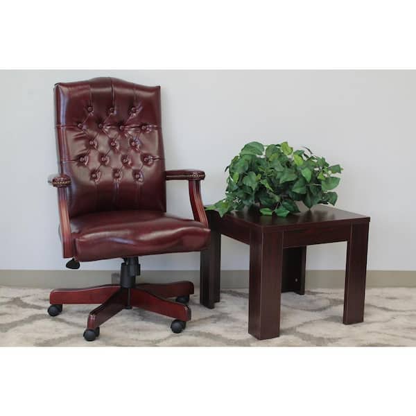 BOSS Office Products Oxblood Vinyl Classic Executive Chair