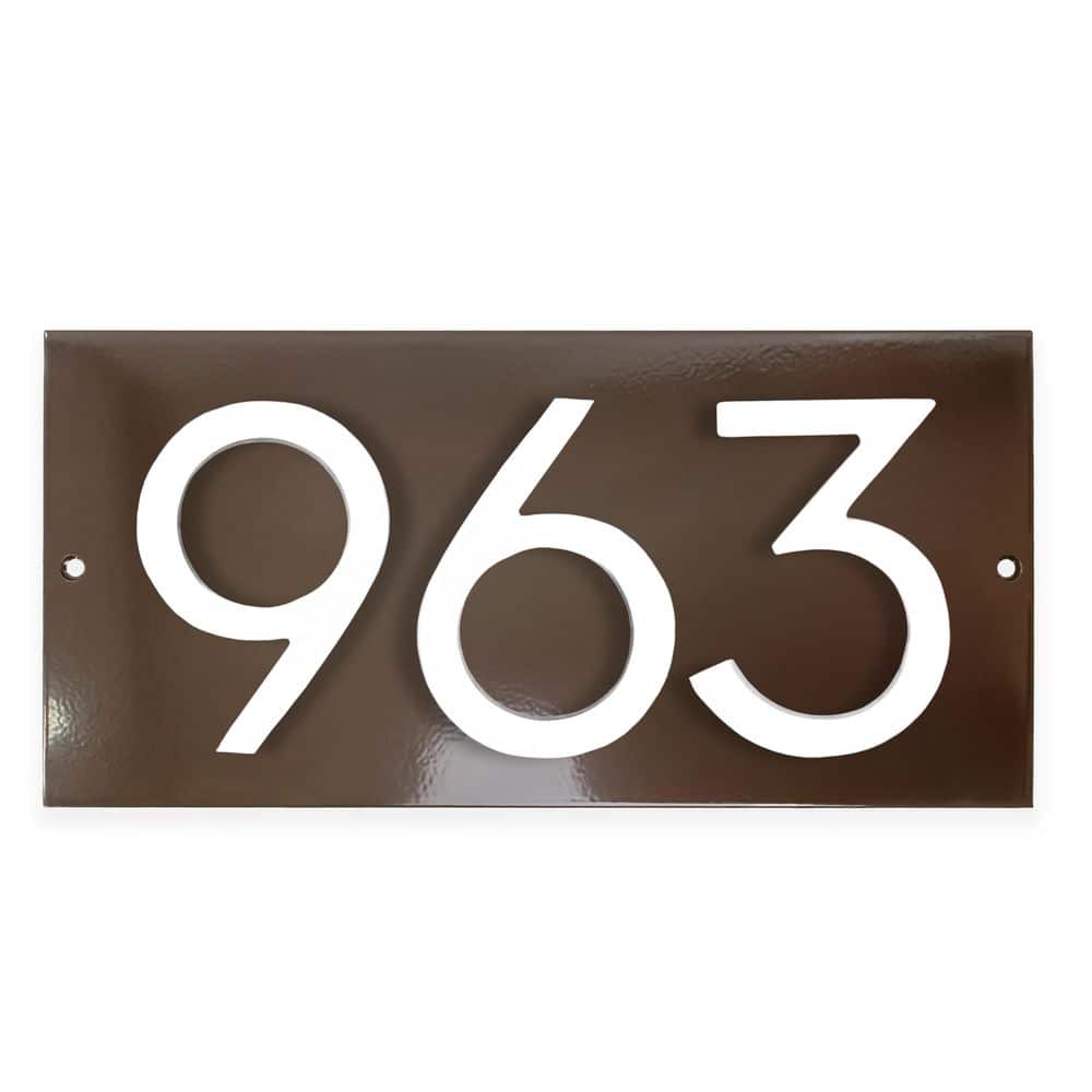 "Horizontal Floating Modern Address Plaque (4"" Numbers-3 Characters)-Roman Bronze/White" price history on PriceWatchPro