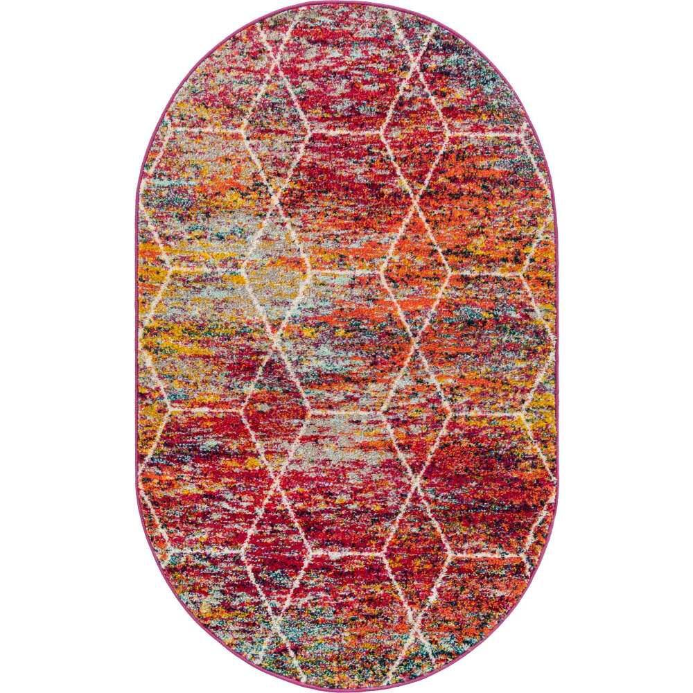 Trellis Frieze Geometric Multi 3 ft. x 5 ft. Area Rug price history on PriceWatchPro