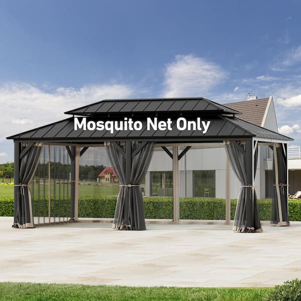 Ultra Series 12 ft. x 20 ft. Gazebo Replacement Mosquito Netting, Khaki