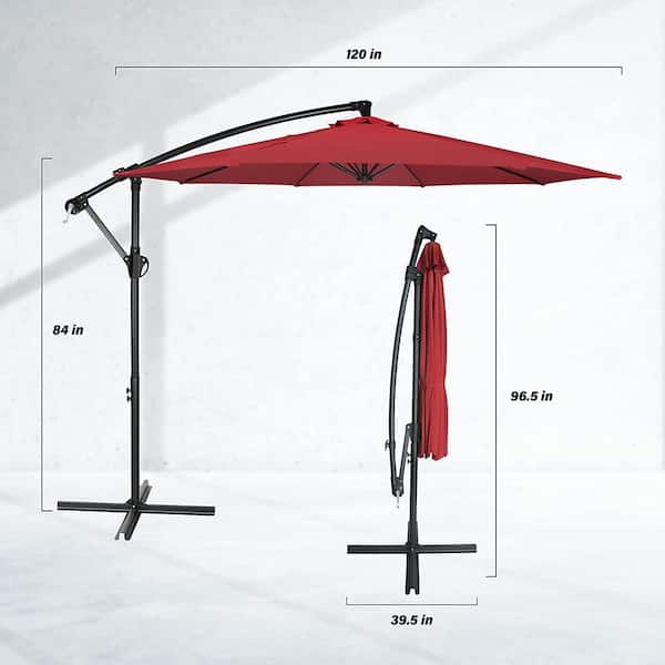 Zeus & Ruta 10 ft. Outdoor Cantilever Hanging Patio Umbrella