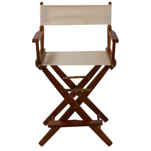 American Trails 24 in. Extra-Wide Mission Oak Wood Frame/Natural Canvas Seat Folding Directors Chair