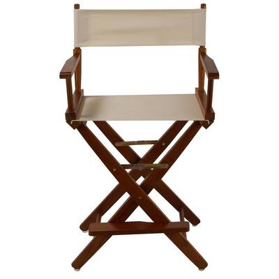 24 in. Extra-Wide Mission Oak Frame/ Natural Canvas New, Solid Wood Folding Chair (Set of 1)
