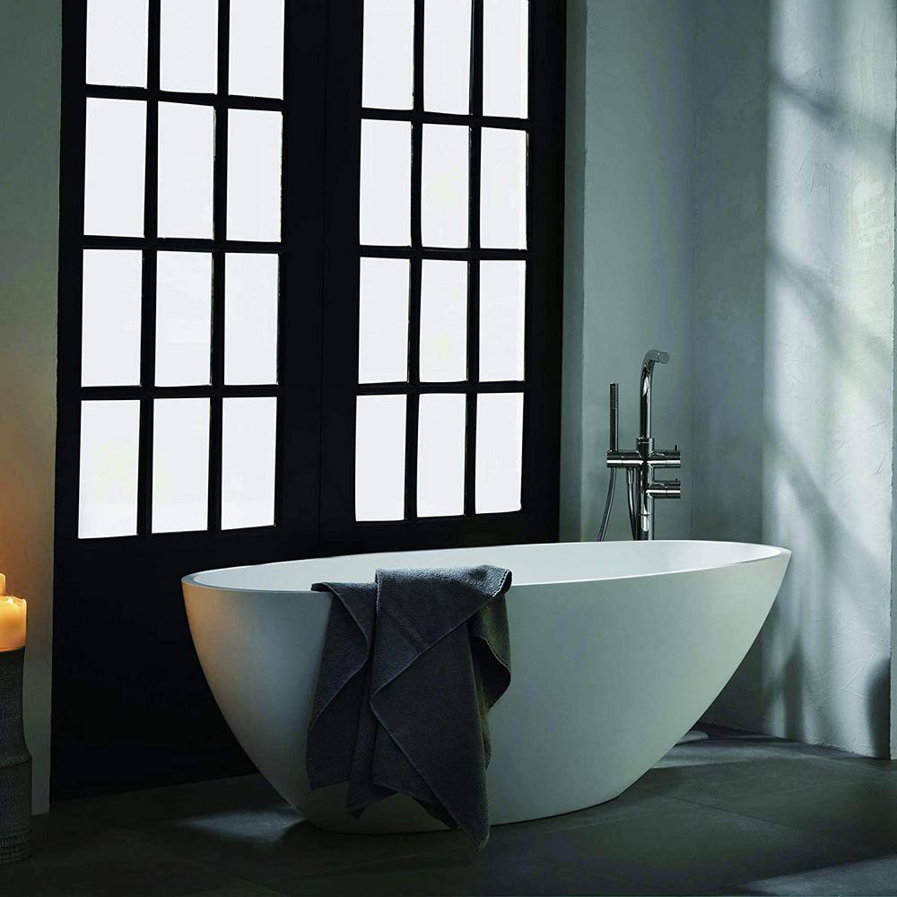 Pure White Acrylic Freestanding Soaking Bathtub