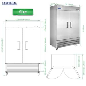 54 in. 49 cu. ft. Auto / Cycle Defrost Commercial Upright Freezer in Stainless Steel, -10°F to 10°F