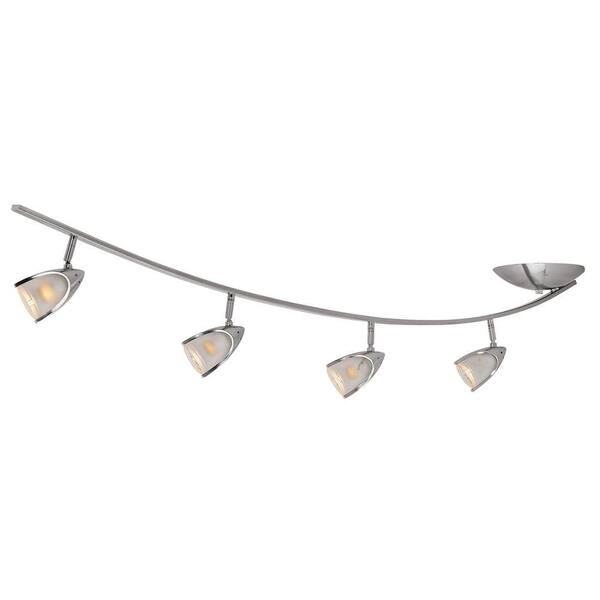 Access Lighting Comet 4-Light Brushed Steel Ceiling Fixture with Opal Glass Shade