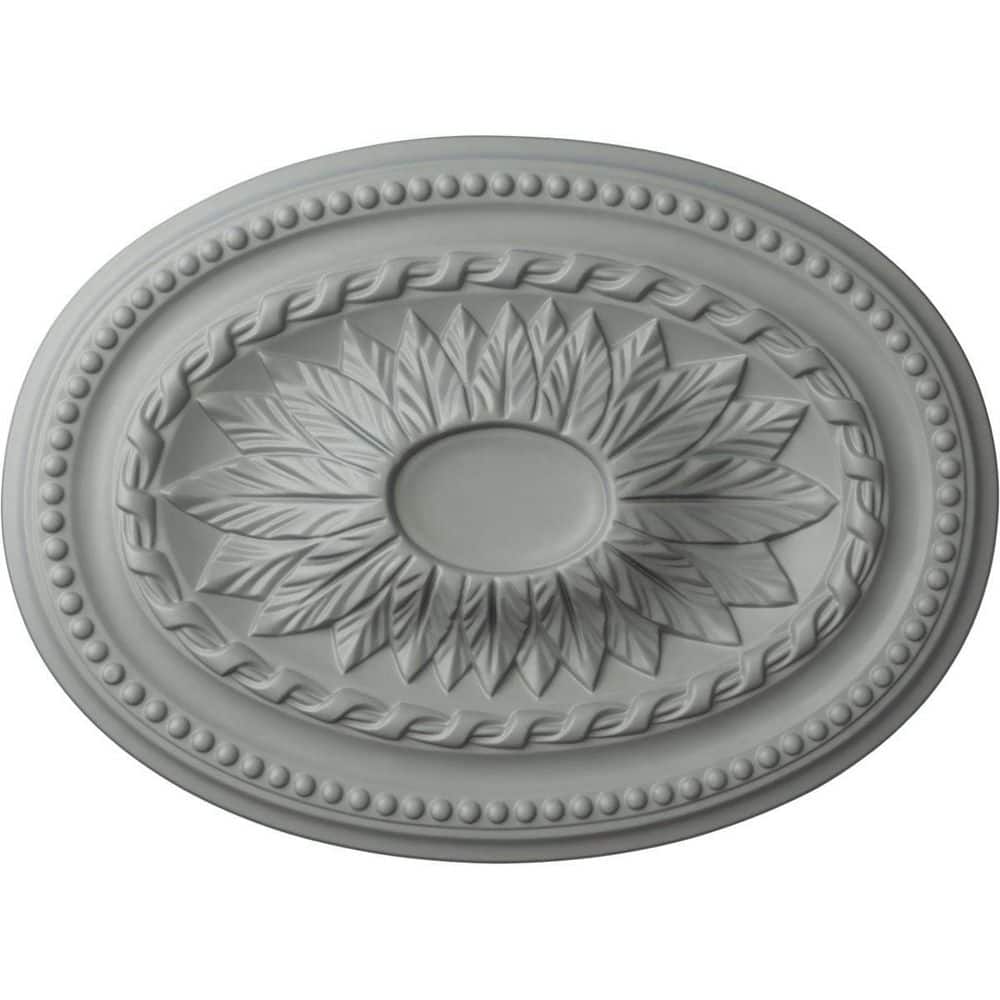 Primed White Polyurethane Oval Ceiling Medallion