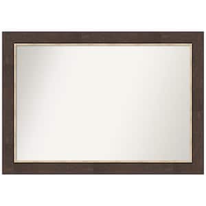 Lined Bronze 41 in. W x 29 in. H Non-Beveled Bathroom Wall Mirror in Bronze