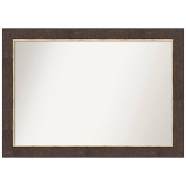 Amanti Art Lined Bronze 41 in. W x 29 in. H Non-Beveled Bathroom Wall Mirror in Bronze