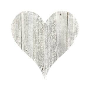 Rustic Farmhouse 12 in. x 12 in. White Wash Wood Heart