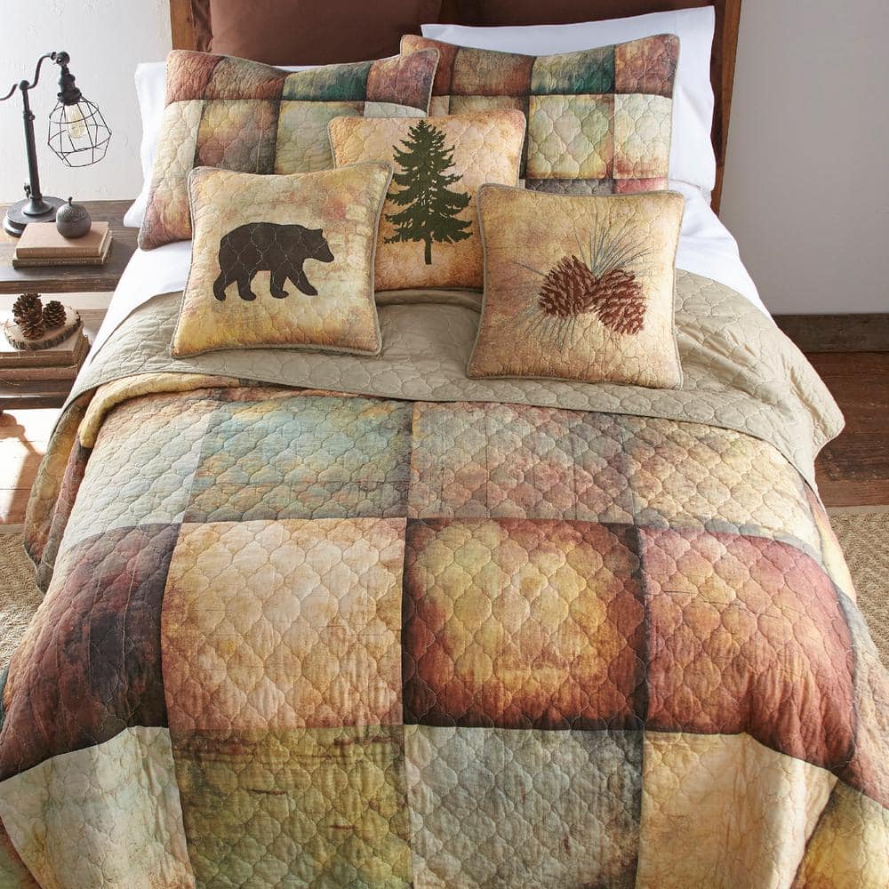 Full//Queen Quilt Contemporary Quilt with Multicolored Pattern Riptide Patch by Donna Sharp Fits Queen Size and Full Size Beds Machine Washable