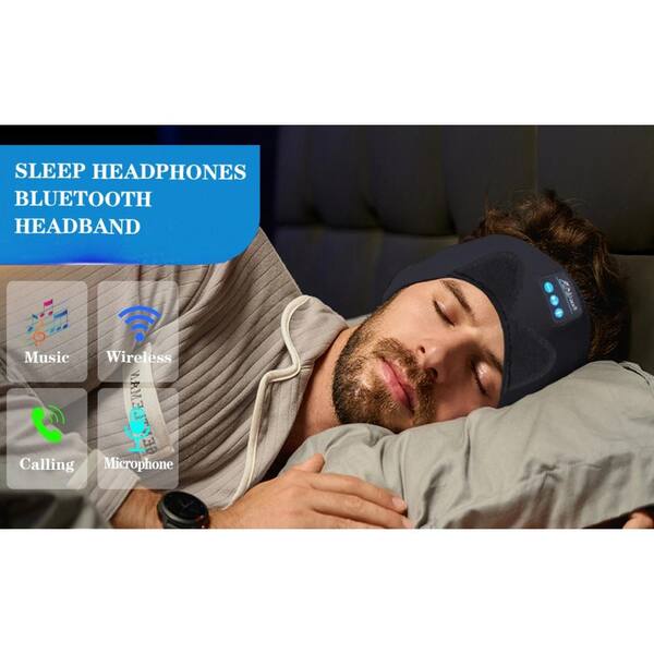Lukyamzn Black Wireless Bluetooth Over Head Sleep Headphones