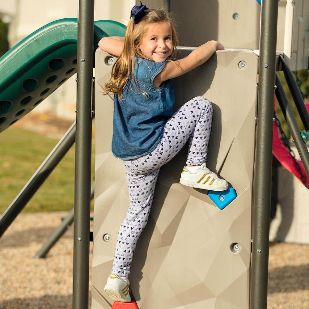 Lifetime Green and Gray Adventure Tunnel Playset with Clubhouse and Slide