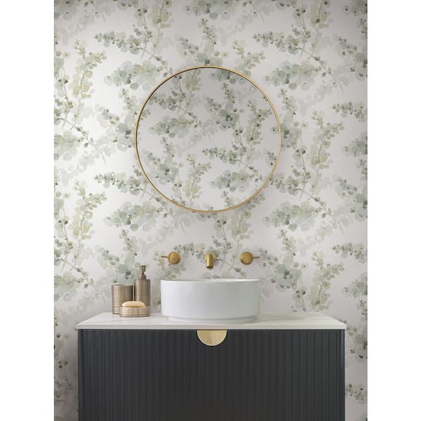 Green Blossom Fling Mineral Peel and Stick Wallpaper