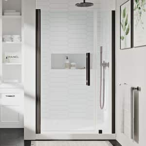 Pasadena 38 in. L x 36 in. W x 75 in. H Alcove Shower Kit with Pivot Frameless Shower Door in ORB and Shower Pan