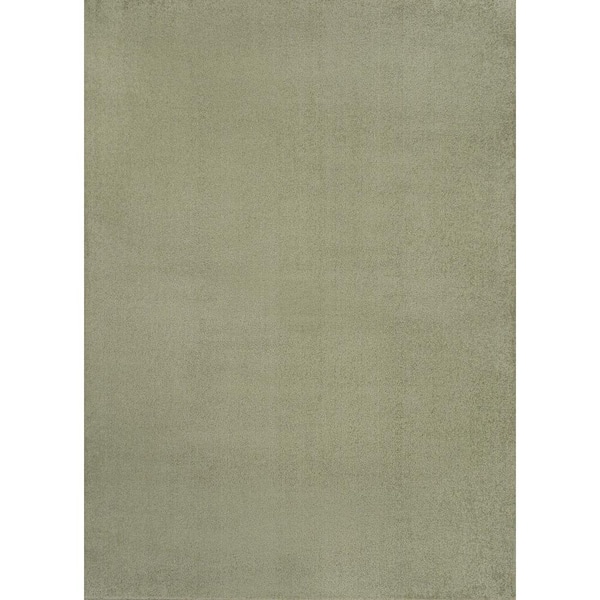 Twyla Classic Sage Green 8 ft. x 10 ft. Solid Low-Pile Machine-Washable Area Rug