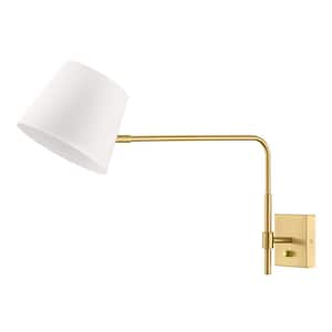 Gallers 7.88 in. 1-Light Aged Brass Wall Sconce