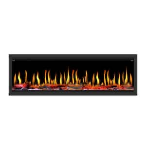 Tempo Series 63 in. Wall Mounted Virtual Electric Fireplace in Black