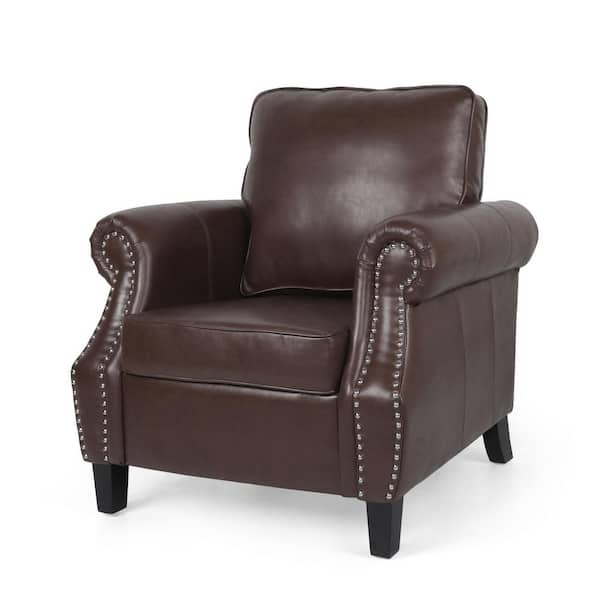 Leather studded online armchair