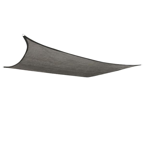 YIYIBYUS 8 ft. x 12 ft. Grey Rectangle Outdoor Sun Shade Sail Screen Canopy for Outdoor Patio Garden Backyard