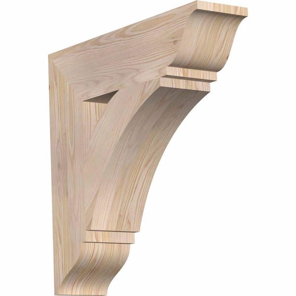 Ekena Millwork 5.5 in. x 24 in. x 24 in. Douglas Fir Thorton Traditional Smooth Bracket