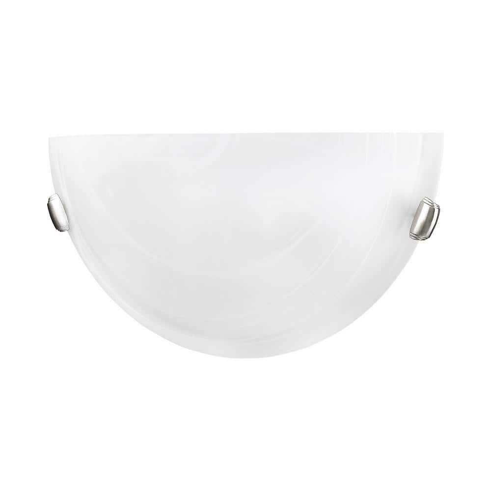 12.25" Brushed Nickel and White Wall Sconce Light