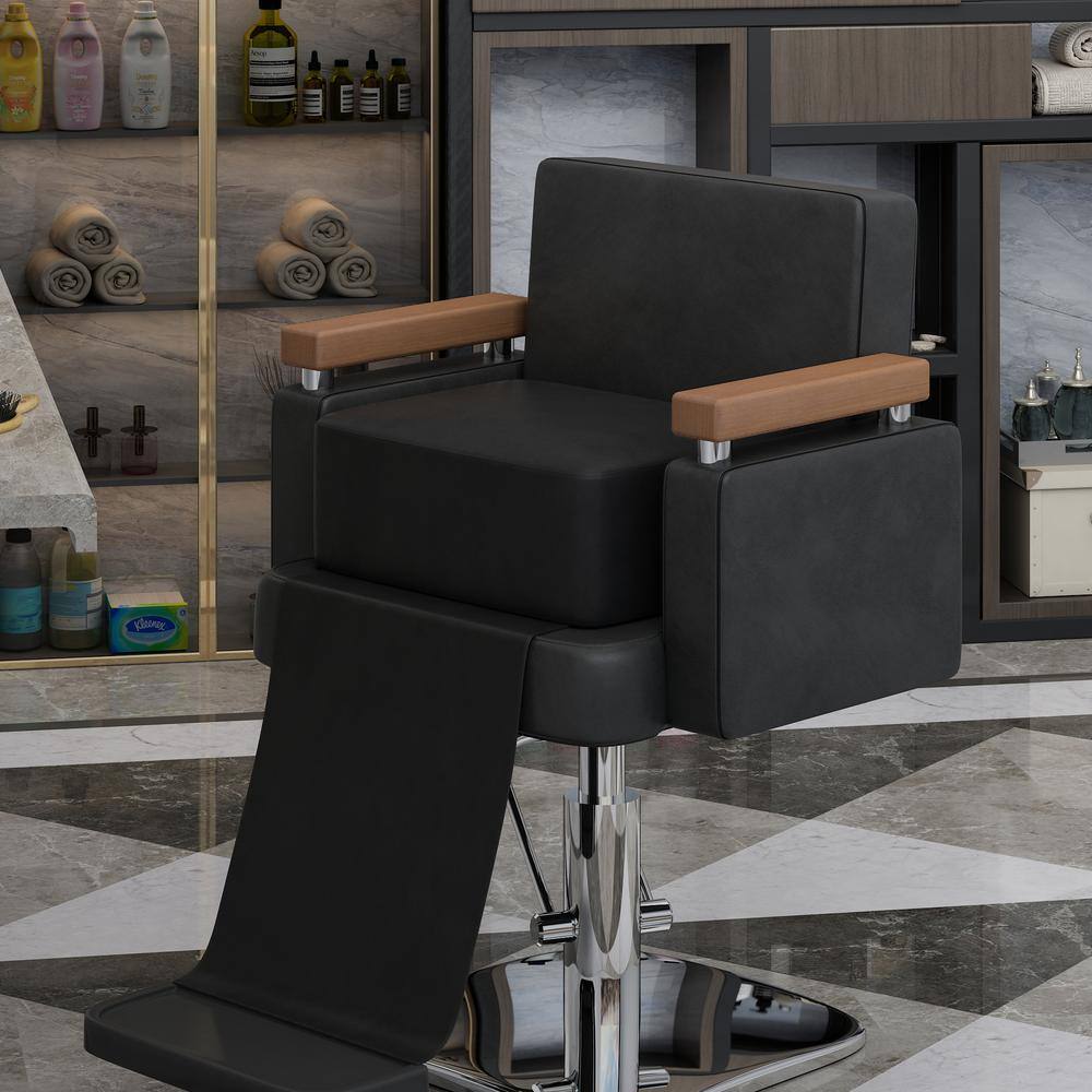 Black PVC Leather Child Salon Booster Seat Cushion with Metal Frame