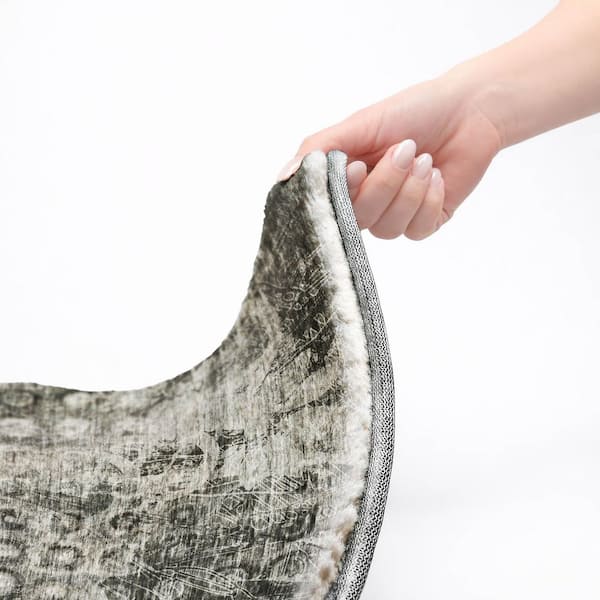Dream Shag Premium Machine Washable Abstract ADS577 Charcoal 10 ft. x 14 ft. Area Rug