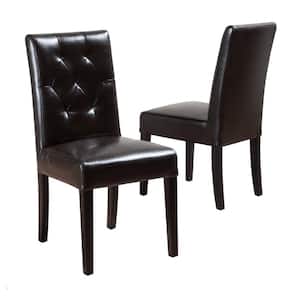 Gentry Browner Bonded Leather Tufted Dining Chair (Set of 2)