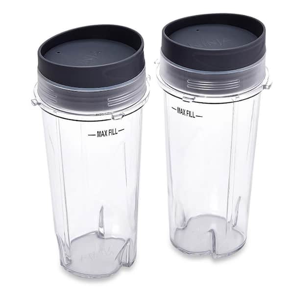 NINJA 16 oz. Clear Single Serve Cups with Lids for BL660-Professional  Blender (2-Pack) XWP002CS - The Home Depot
