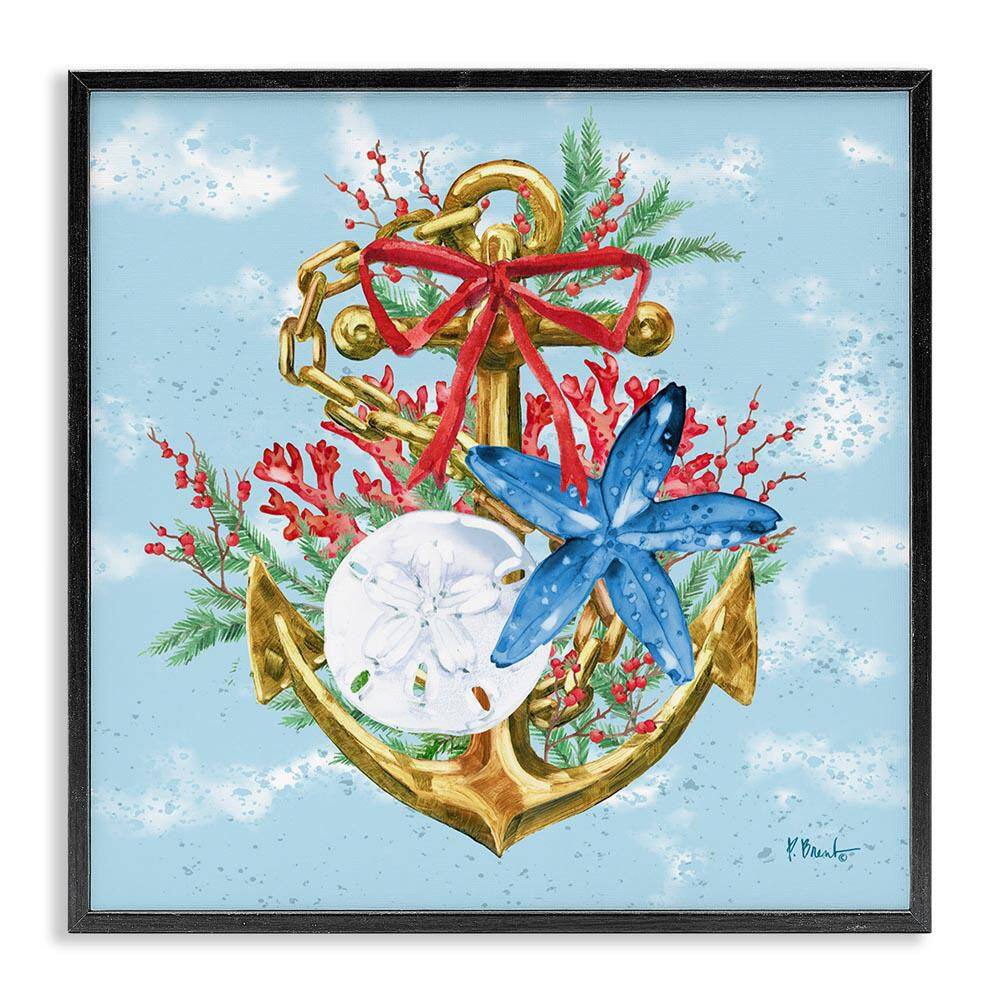 Holiday Submerged Anchor by Paul Brent Black Framed Coastal Giclee Art Print 17 in. x 17 in. price history on PriceWatchPro