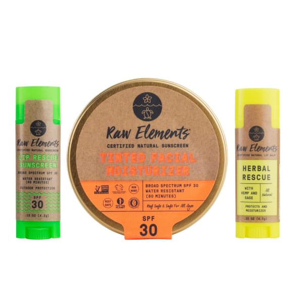 Raw Elements 1.8 oz. Tinted Facial Moisturizer Tin with Lip Rescue and Balm