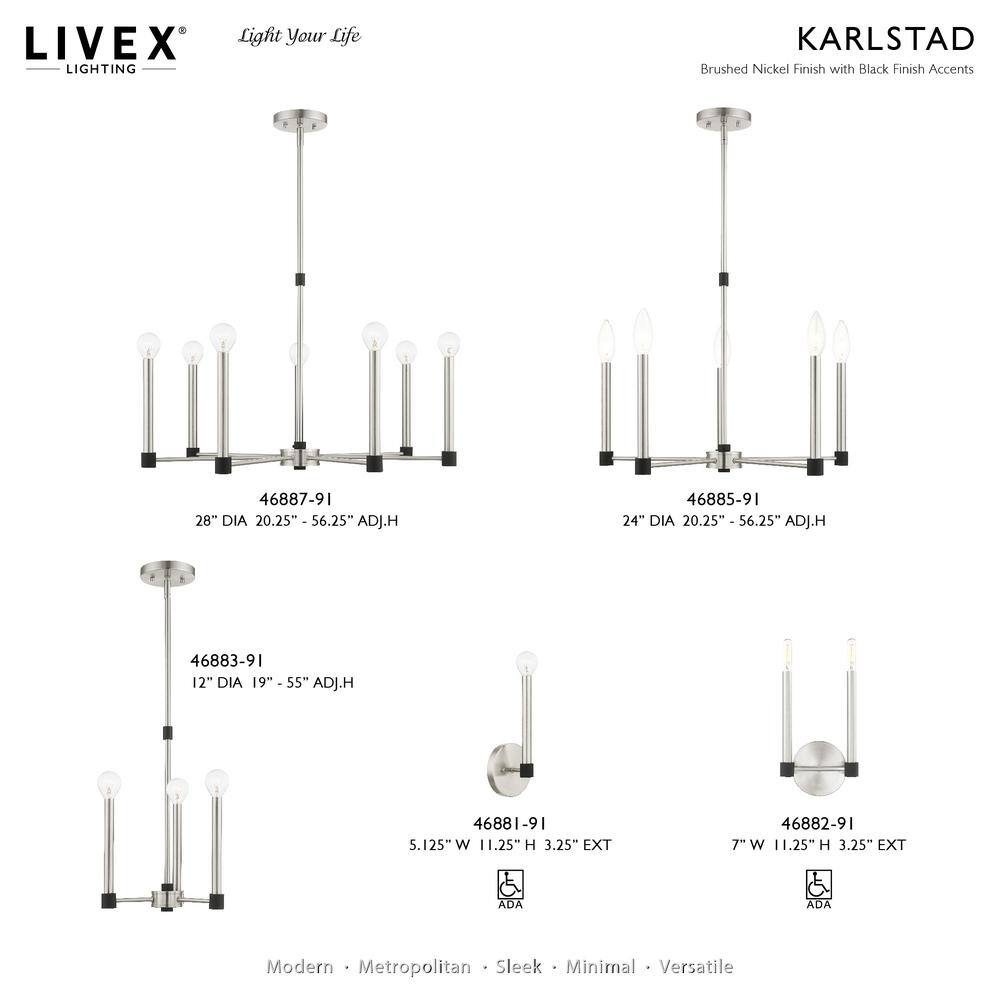 Karlstad Brushed Nickel Satin Brass 1-Light Wall Sconce