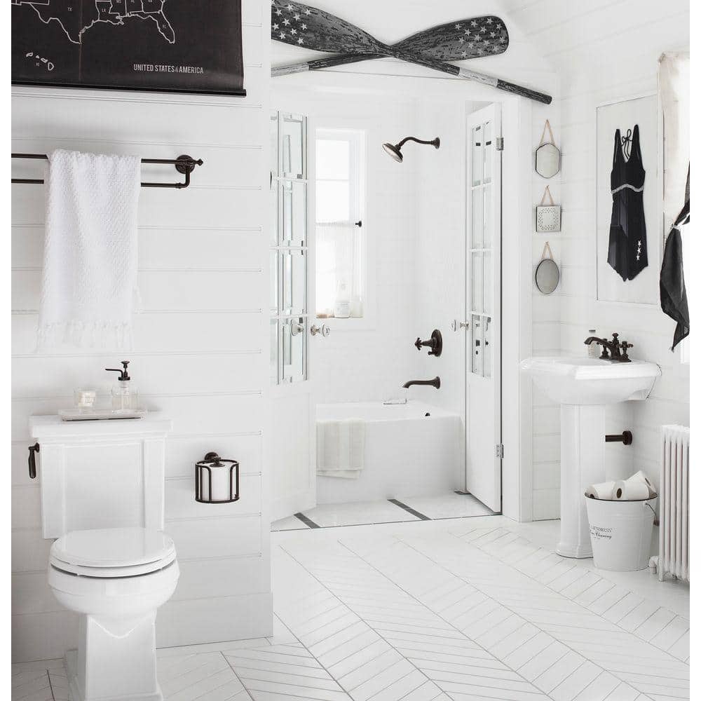 Expanse 60-Inch White Acrylic Alcove Bathtub with Curved Apron
