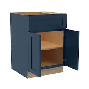 Newport 24 in. W x 24 in. D x 34.5 in. H Assembled Plywood Base Kitchen Cabinet in Mythic Blue with Soft Close