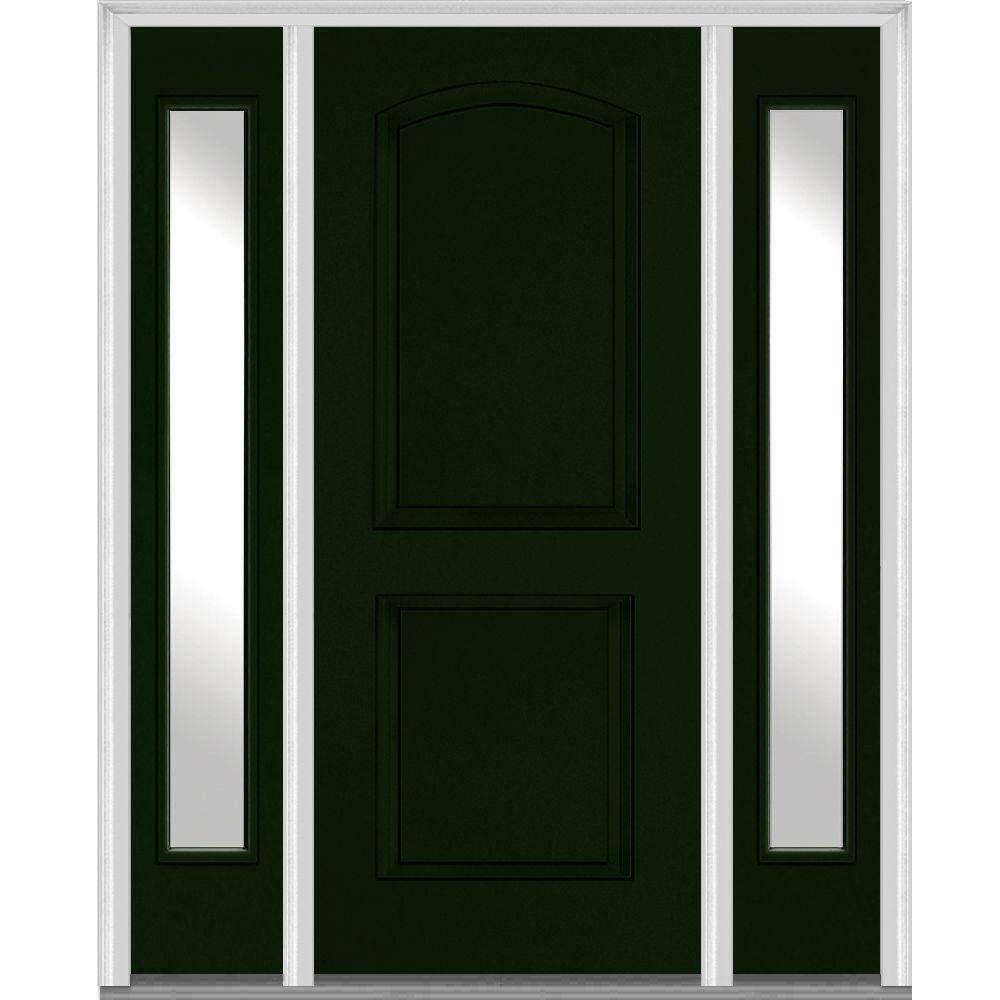 MMI Door 68.5 in. x 81.75 in. Right Hand Inswing 2-Panel Arch Painted ...